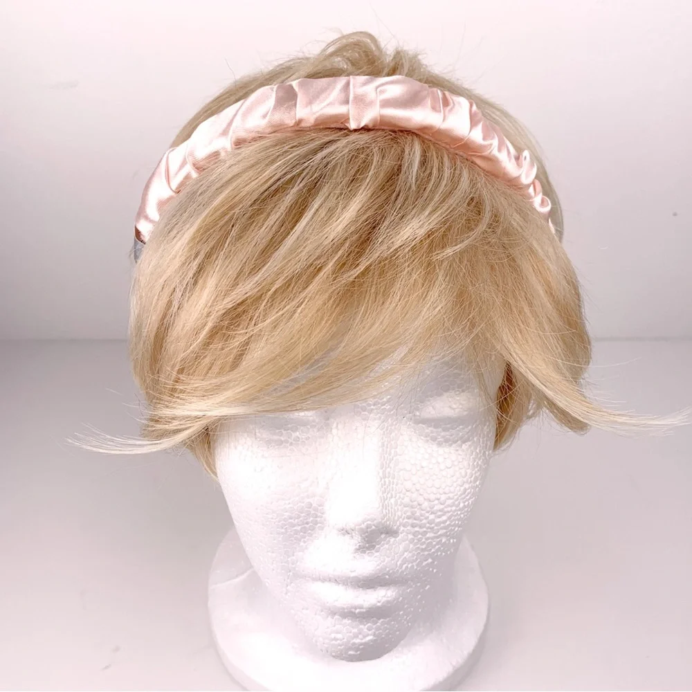 Pink satin headband women's 2009 Target band covered in blush pink fabric